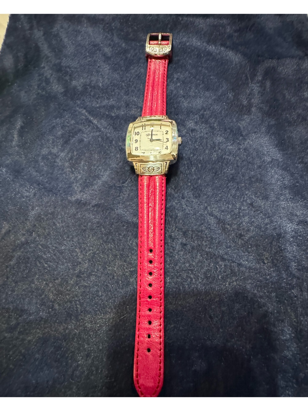 Brighton Square Dial Wristwatch with pink Leather Strap